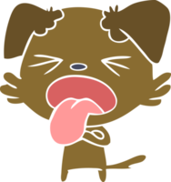 chien dégoûté de dessin animé de style plat couleur png