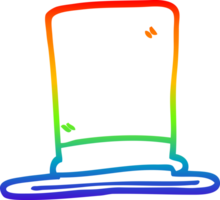 rainbow gradient line drawing of a cartoon top hat png