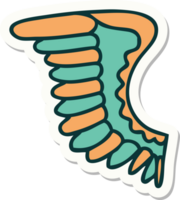 sticker of tattoo in traditional style of a wing png