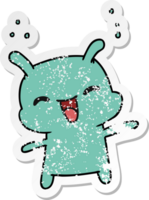 verontrust sticker tekenfilm illustratie kawaii schattig gelukkig buitenaards wezen png