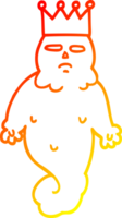 warm gradient line drawing of a cartoon spooky ghost king png