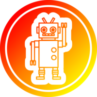 dancing robot circular icon with warm gradient finish png