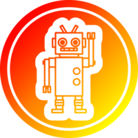 Tanzen Roboter kreisförmig Symbol mit warm Gradient Fertig png