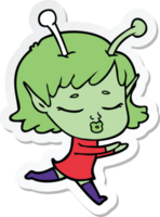 autocollant d'une fille extraterrestre de dessin animé png