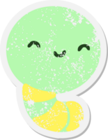 cute little worm grunge sticker png