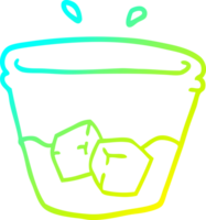 cold gradient line drawing of a cartoon water and ice png
