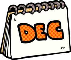 cartoon doodle calendar showing month of december png