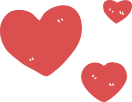 corações de amor de doodle de desenho animado png