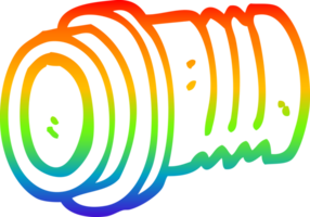 rainbow gradient line drawing of a cartoon pipe fitting png