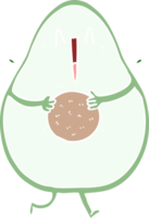 happy flat color style cartoon avocado laughing png