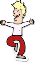 sticker of a cartoon laughing man png