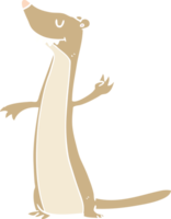 flat color style cartoon weasel png