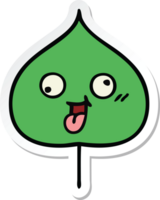 sticker van een schattig cartoon expressief blad png