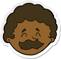 sticker of a cartoon man with mustache png