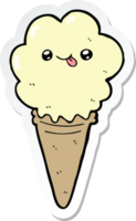 sticker of a cartoon ice cream png