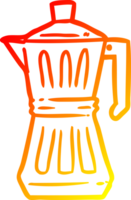 warm gradient line drawing of a espresso maker png