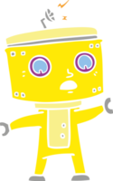 robot de dibujos animados de estilo de color plano png