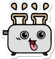 sticker of a cute cartoon of a toaster png