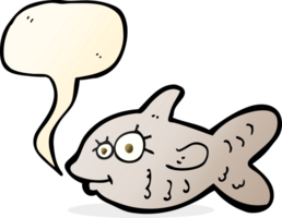 poisson rouge heureux de dessin animé avec bulle de dialogue png