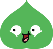 flat color retro cartoon of a expressional leaf png