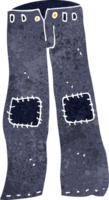 cartoon patched old jeans png