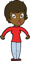 cartoon woman shrugging shoulders png