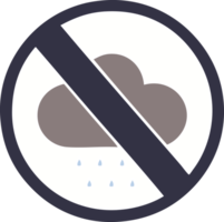 plat Couleur rétro dessin animé de une orage pluie nuage signe png