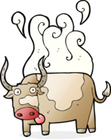 touro fumegante de desenho animado png