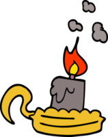 cartoon doodle candle stick holder png