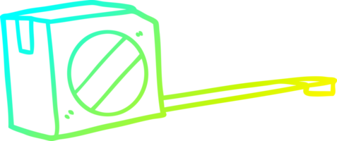 cold gradient line drawing of a cartoon tape measure png