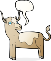 cartone animato mucca con discorso bolla png