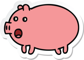 sticker of a cute cartoon pig png