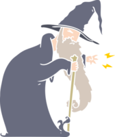 flat color style cartoon wizard png