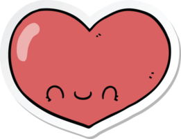 klistermärke av en tecknad kärlekshjärta karaktär png