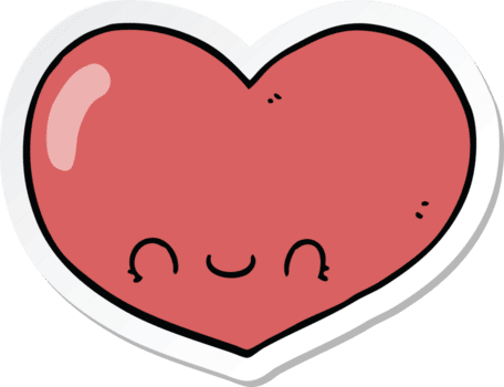 sticker of a cartoon love heart character png