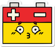 sticker of a cute cartoon car battery png