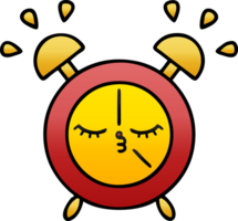 gradient shaded cartoon of a alarm clock png