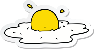 sticker of a cartoon fried egg png