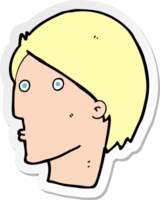 sticker of a cartoon surprised face png