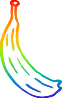 rainbow gradient line drawing of a cartoon yellow banana png