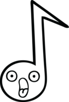 line drawing cartoon of a musical note png