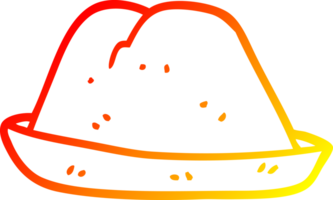 warm gradient line drawing of a cartoon hat png