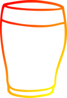 warm gradient line drawing of a cartoon pint of stout png