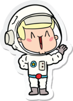 Aufkleber eines singenden Zeichentrick-Astronauten png