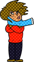 cartoon doodle girl with scarf png