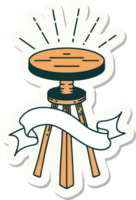 sticker of a tattoo style wooden stool png