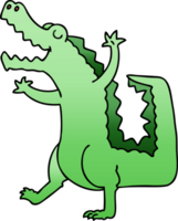 pente ombragé excentrique dessin animé crocodile png