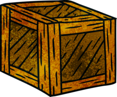 hand drawn textured cartoon doodle of a wooden crate png