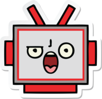 sticker of a cute cartoon robot head png