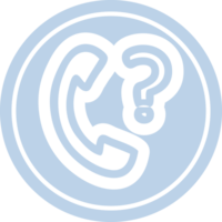 telephone handset with question mark circular icon symbol png